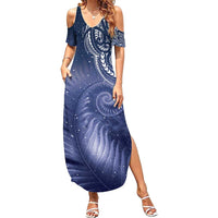 New Zealand Galaxy Fern Summer Maxi Dress LT9 Women Galaxy - Polynesian Pride