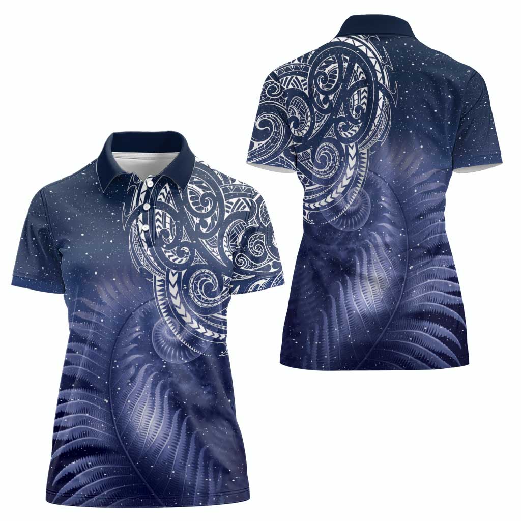 New Zealand Galaxy Fern Women Polo Shirt LT9 - Polynesian Pride
