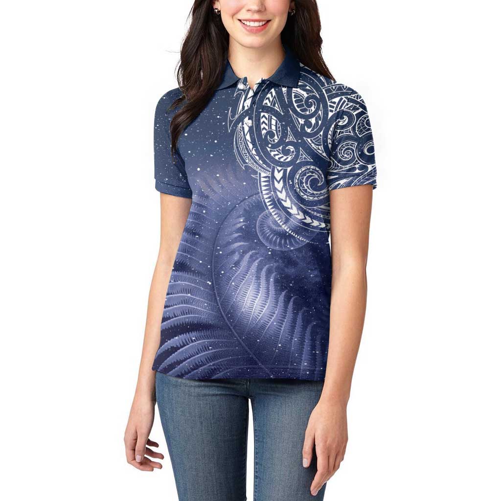 New Zealand Galaxy Fern Women Polo Shirt LT9 - Polynesian Pride