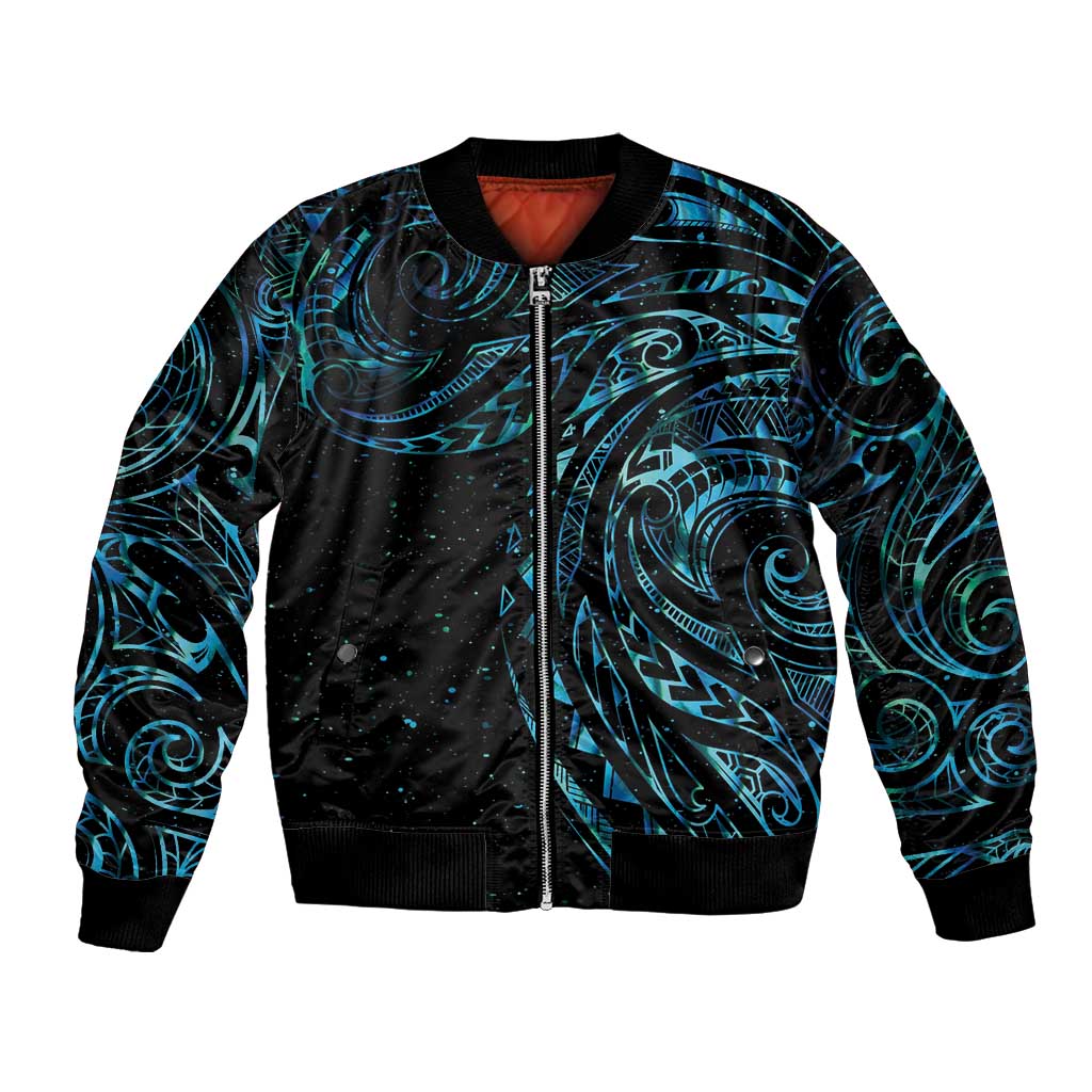 New Zealand Tribal Tattoo Bomber Jacket With Matariki Art LT9 Unisex Galaxy - Polynesian Pride