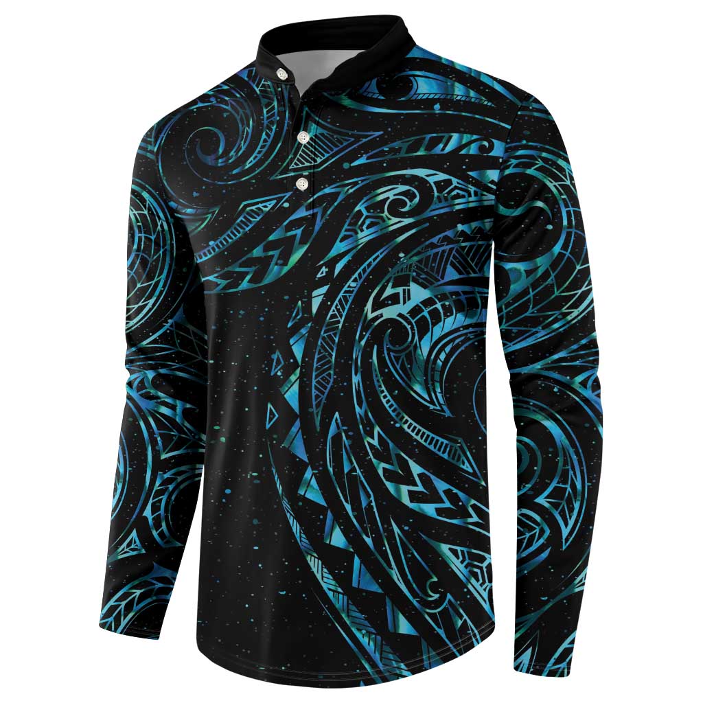New Zealand Tribal Tattoo Button Sweatshirt With Matariki Art LT9 - Polynesian Pride