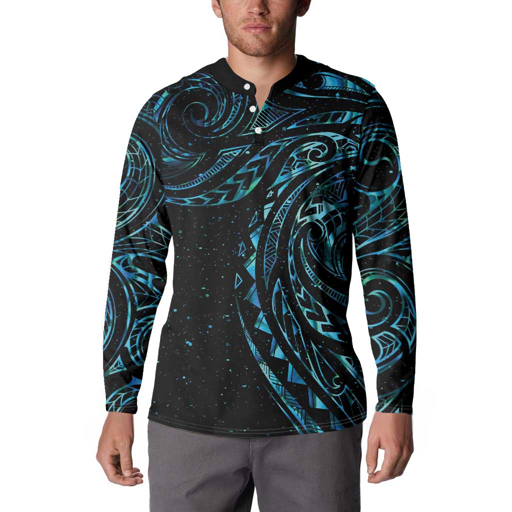 New Zealand Tribal Tattoo Button Sweatshirt With Matariki Art LT9 - Polynesian Pride