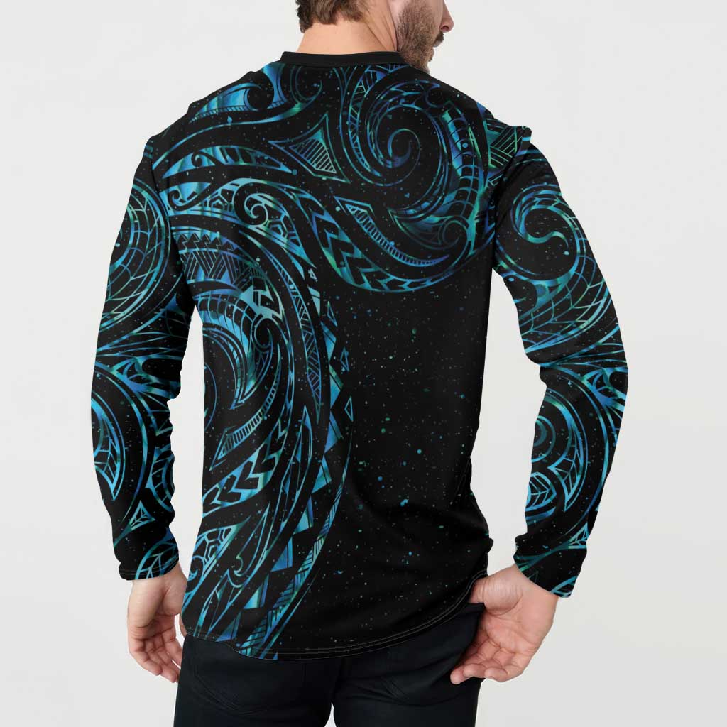 New Zealand Tribal Tattoo Button Sweatshirt With Matariki Art LT9 - Polynesian Pride
