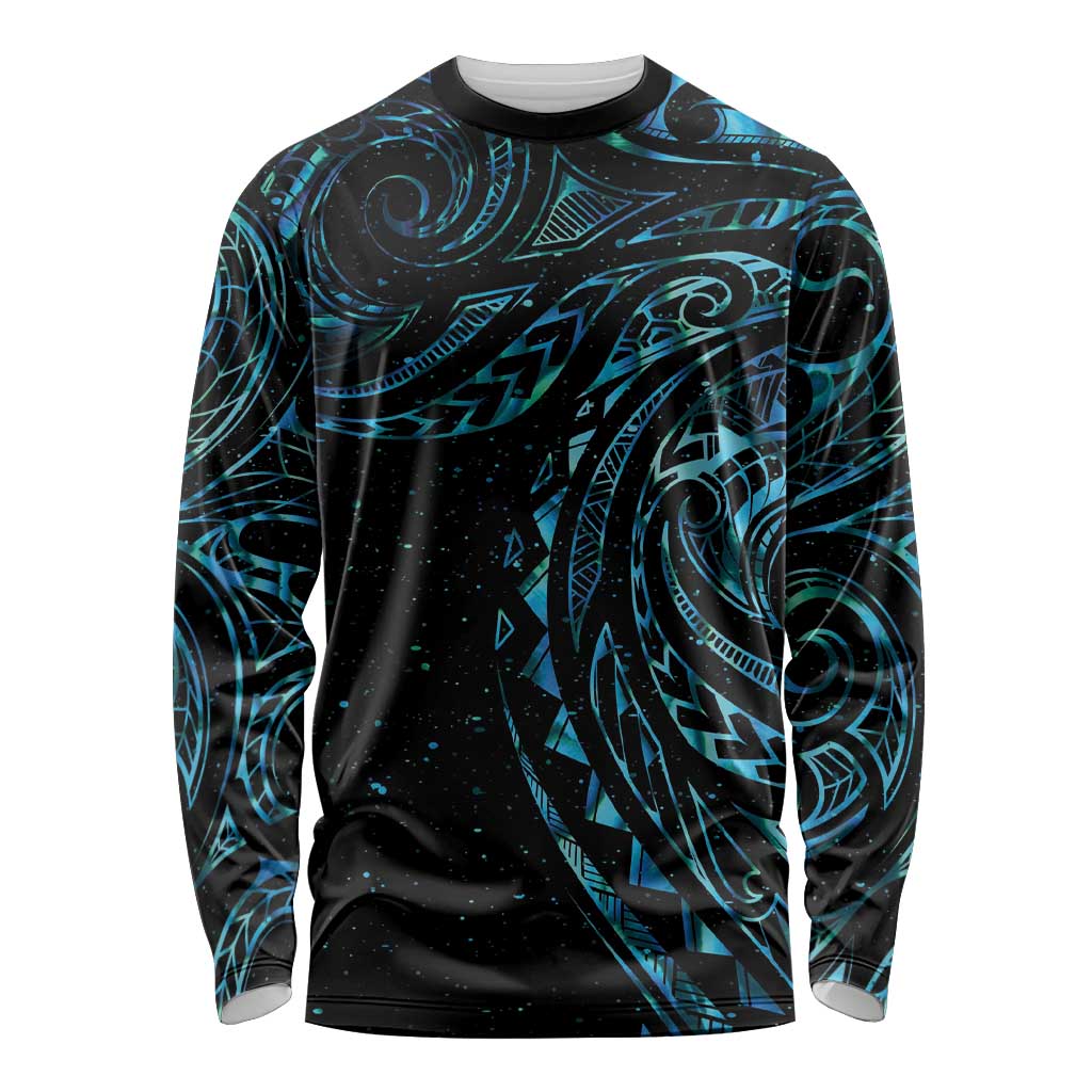 New Zealand Tribal Tattoo Long Sleeve Shirt With Matariki Art LT9 Unisex Galaxy - Polynesian Pride