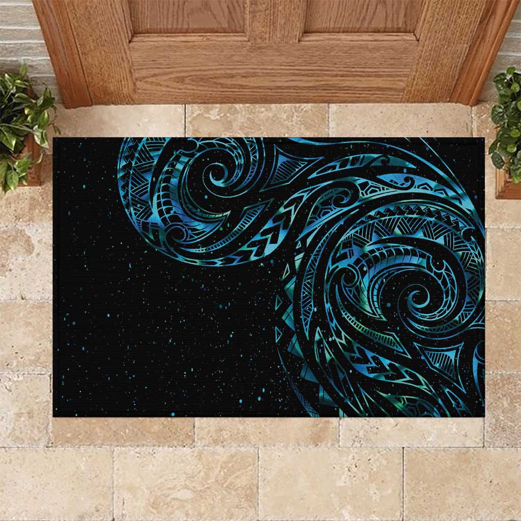 New Zealand Tribal Tattoo Rubber Doormat With Matariki Art LT9 Galaxy - Polynesian Pride