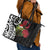 New Zealand Kakapo Christmas Leather Tote Bag Meri Kirihimete Pohutukawa Flowers