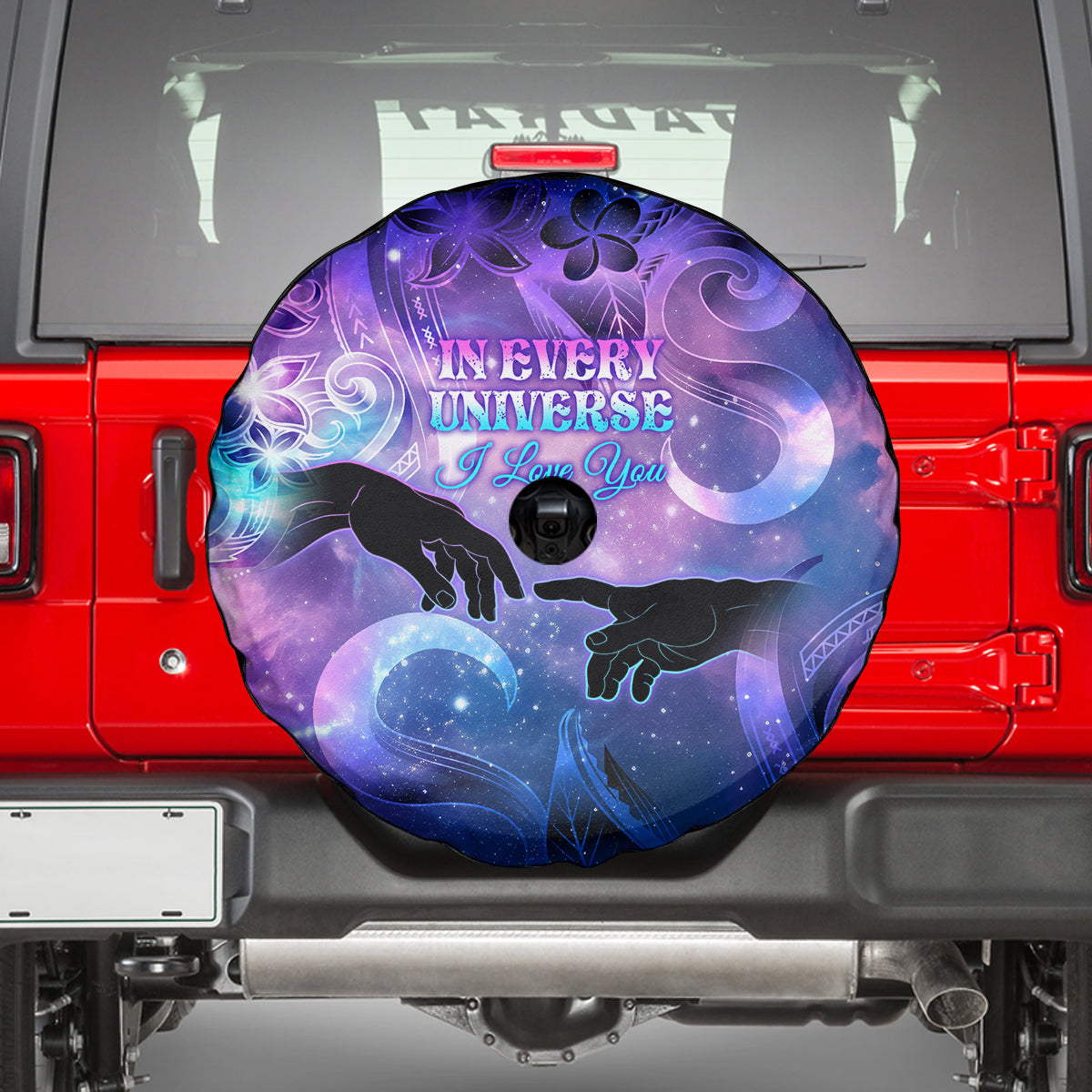 I Love You In Every Universe Personalised Spare Tire Cover Polynesian Pattern Galaxy Style LT9 - Polynesian Pride