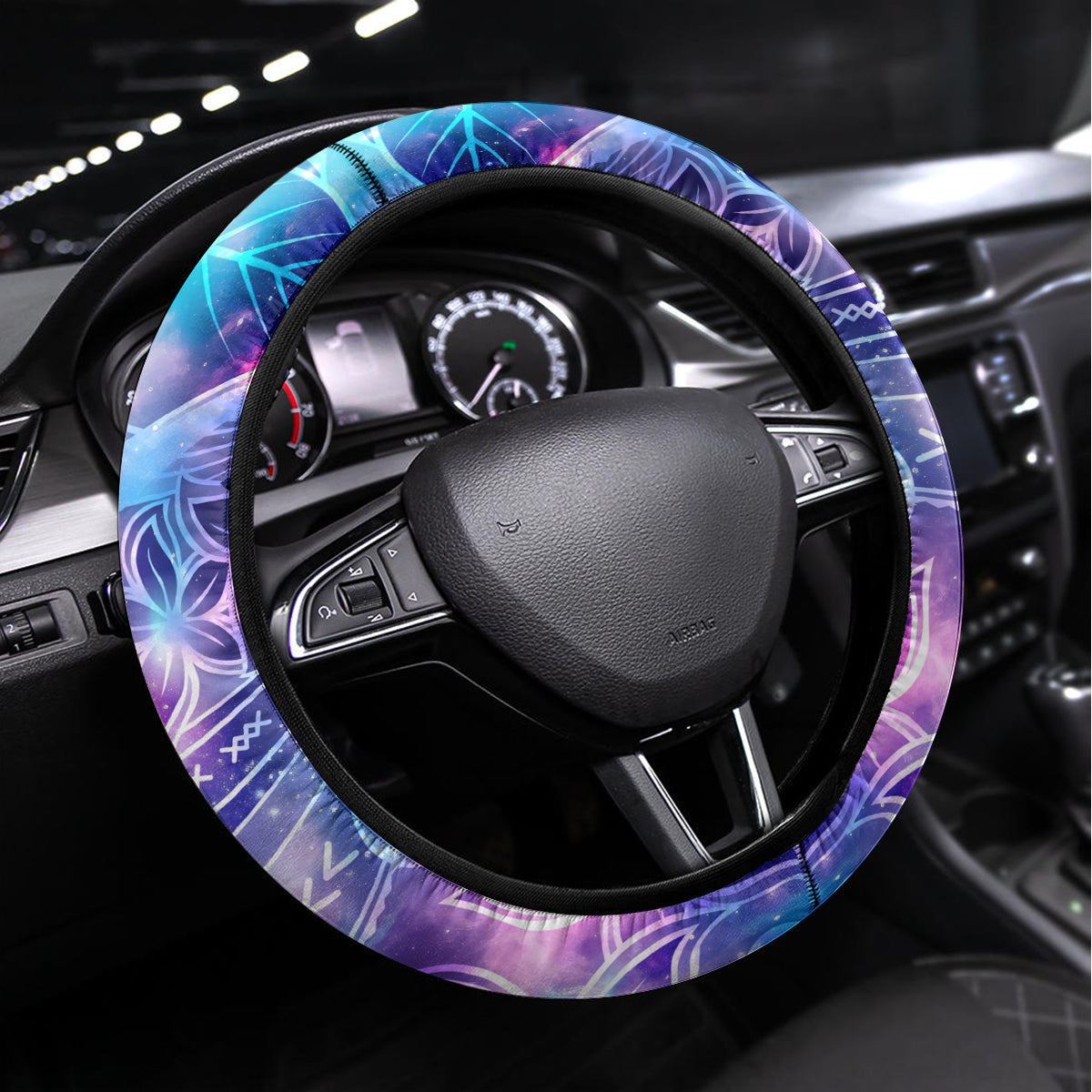 I Love You In Every Universe Personalised Steering Wheel Cover Polynesian Pattern Galaxy Style