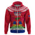 Haiti Independence Day Hoodie Libete Egalite Fratenite Ayiti 1804 With Polynesian Pattern LT9 Zip Hoodie Red - Polynesian Pride