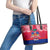 Haiti Independence Day Leather Tote Bag Libete Egalite Fratenite Ayiti 1804 With Polynesian Pattern LT9 - Polynesian Pride