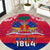 Haiti Independence Day Round Carpet Libete Egalite Fratenite Ayiti 1804 With Polynesian Pattern LT9 Red - Polynesian Pride