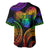 Personalised Its In My DNA Valentine Day Baseball Jersey Fingerprint Heart with Color Pride Flag LT9 - Polynesian Pride