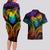 Personalised Its In My DNA Valentine Day Couples Matching Long Sleeve Bodycon Dress and Hawaiian Shirt Fingerprint Heart with Color Pride Flag LT9 - Polynesian Pride