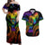 Personalised Its In My DNA Valentine Day Couples Matching Off Shoulder Maxi Dress and Hawaiian Shirt Fingerprint Heart with Color Pride Flag LT9 - Polynesian Pride