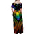 Personalised Its In My DNA Valentine Day Family Matching Off Shoulder Maxi Dress and Hawaiian Shirt Fingerprint Heart with Color Pride Flag LT9 - Polynesian Pride