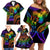 Personalised Its In My DNA Valentine Day Family Matching Off Shoulder Short Dress and Hawaiian Shirt Fingerprint Heart with Color Pride Flag LT9 - Polynesian Pride