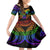 Personalised Its In My DNA Valentine Day Family Matching Puletasi and Hawaiian Shirt Fingerprint Heart with Color Pride Flag LT9 Daughter's Dress - Polynesian Pride