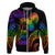 Personalised Its In My DNA Valentine Day Hoodie Fingerprint Heart with Color Pride Flag LT9 Zip Hoodie - Polynesian Pride