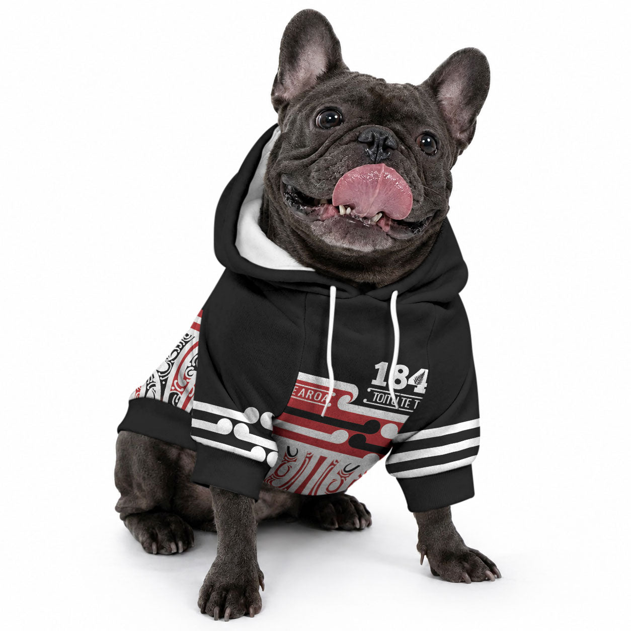 Personalised Toitu Te Tiriti Aotearoa 1840 Pet Hoodie Red Kowhaiwhai Puhoro LT9 - Polynesian Pride