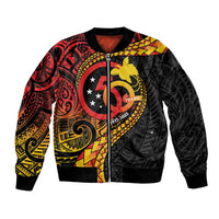 Papua New Guinea Tribal Tattoo Bomber Jacket 50th Independence Anniversary LT9 Unisex Black - Polynesian Pride
