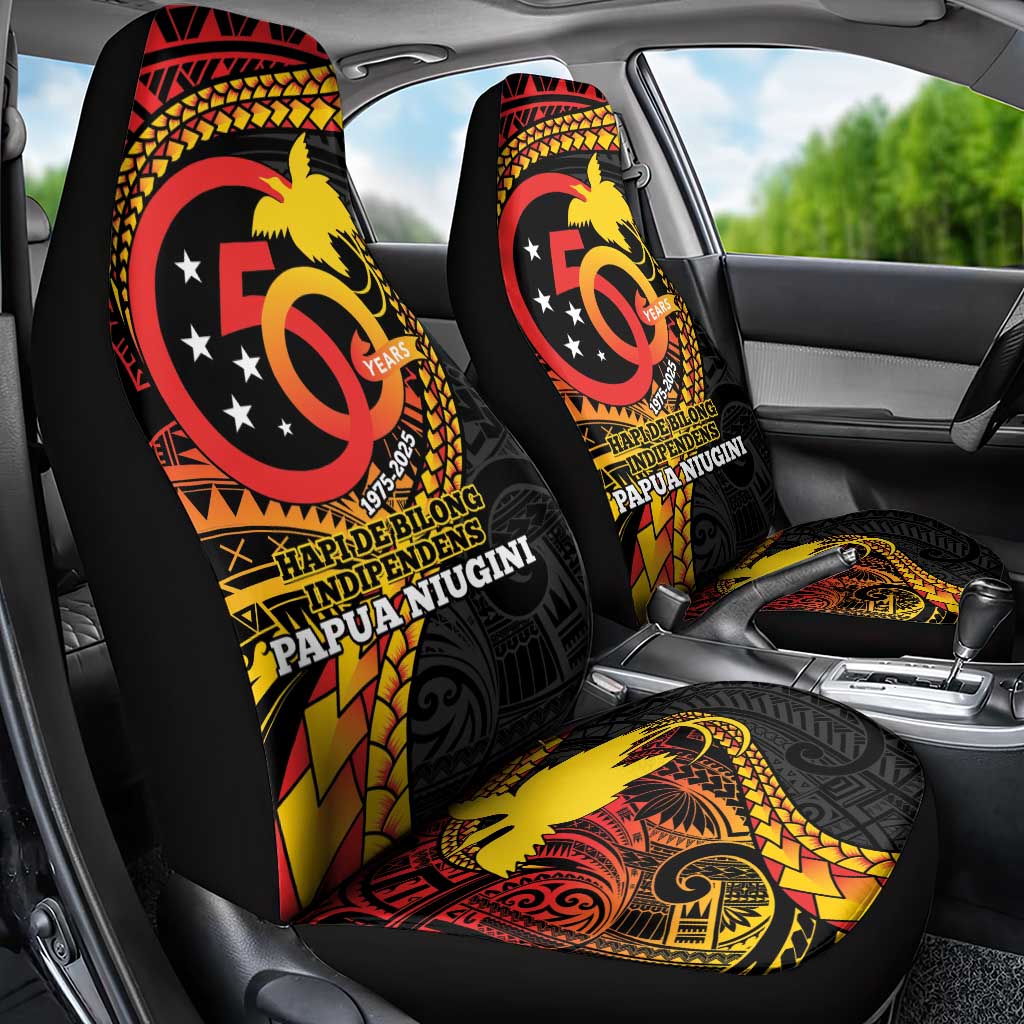 Papua New Guinea Tribal Tattoo Car Seat Cover 50th Independence Anniversary LT9 - Polynesian Pride