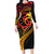 Papua New Guinea Tribal Tattoo Family Matching Long Sleeve Bodycon Dress and Hawaiian Shirt 50th Independence Anniversary