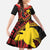 Papua New Guinea Tribal Tattoo Family Matching Off Shoulder Maxi Dress and Hawaiian Shirt 50th Independence Anniversary