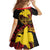 Papua New Guinea Tribal Tattoo Family Matching Off Shoulder Maxi Dress and Hawaiian Shirt 50th Independence Anniversary