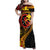 Papua New Guinea Tribal Tattoo Family Matching Off Shoulder Maxi Dress and Hawaiian Shirt 50th Independence Anniversary