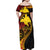 Papua New Guinea Tribal Tattoo Family Matching Off Shoulder Maxi Dress and Hawaiian Shirt 50th Independence Anniversary