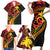 Papua New Guinea Tribal Tattoo Family Matching Short Sleeve Bodycon Dress and Hawaiian Shirt 50th Independence Anniversary