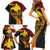 Papua New Guinea Tribal Tattoo Family Matching Short Sleeve Bodycon Dress and Hawaiian Shirt 50th Independence Anniversary