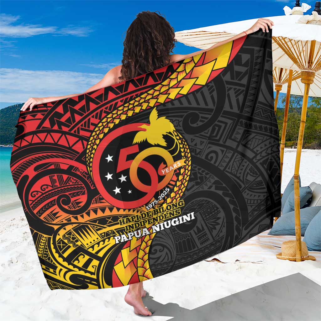 Papua New Guinea Tribal Tattoo Sarong 50th Independence Anniversary LT9 One Size 44 x 66 inches Black - Polynesian Pride