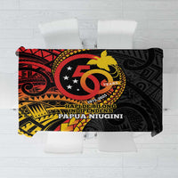 Papua New Guinea Tribal Tattoo Tablecloth 50th Independence Anniversary LT9 Black - Polynesian Pride