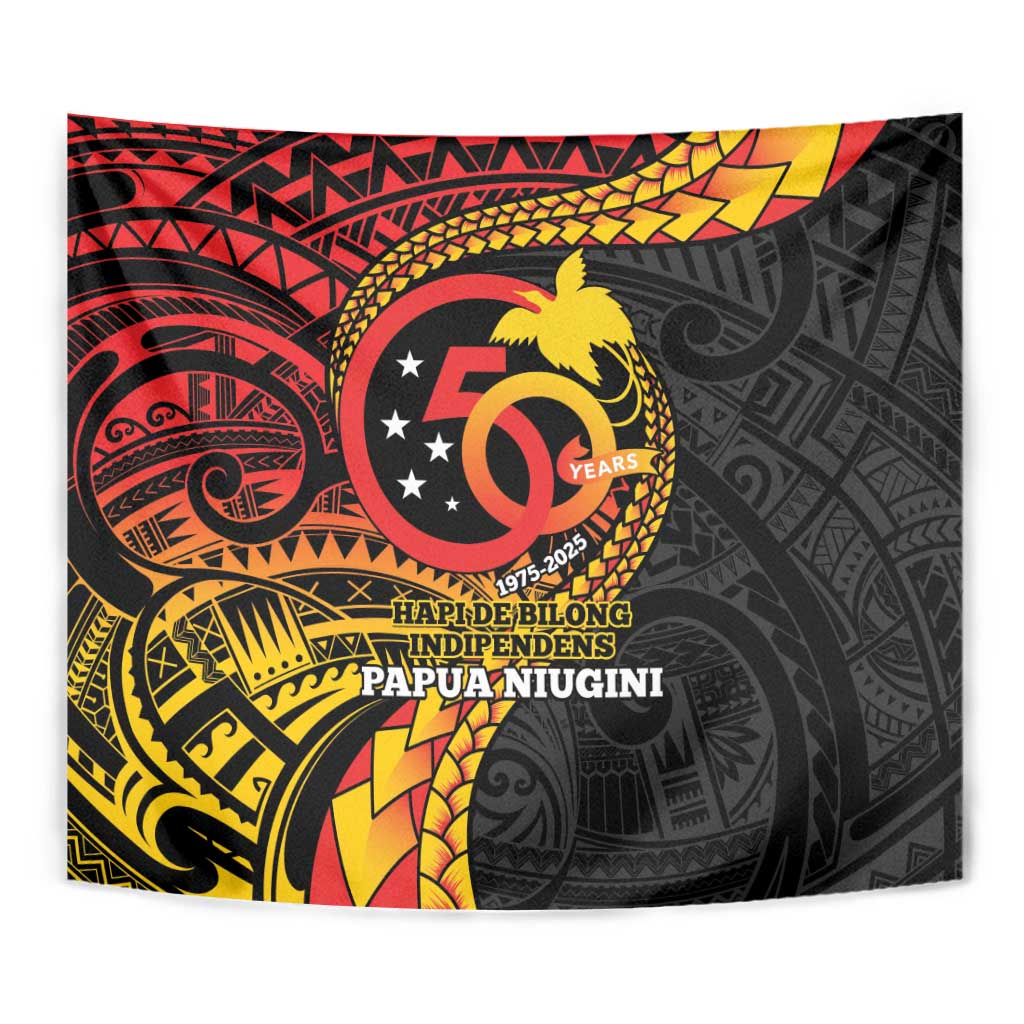 Papua New Guinea Tribal Tattoo Tapestry 50th Independence Anniversary LT9 - Polynesian Pride