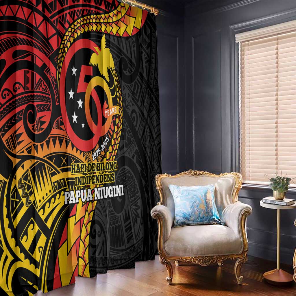 Papua New Guinea Tribal Tattoo Window Curtain 50th Independence Anniversary LT9 - Polynesian Pride