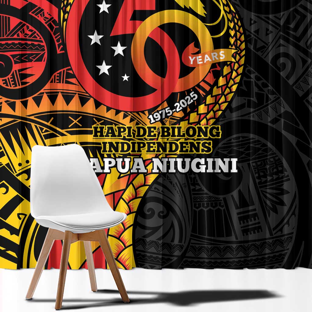 Papua New Guinea Tribal Tattoo Window Curtain 50th Independence Anniversary LT9 - Polynesian Pride