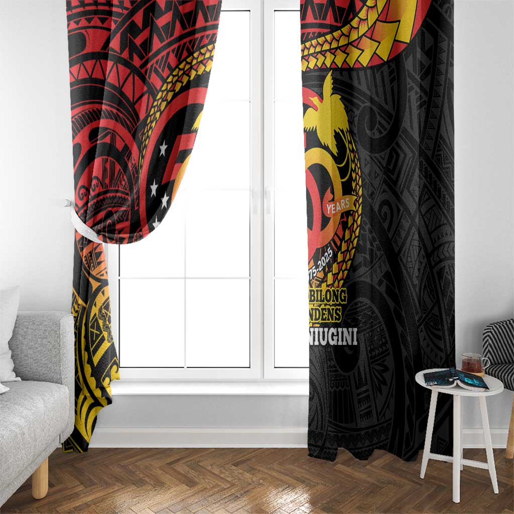 Papua New Guinea Tribal Tattoo Window Curtain 50th Independence Anniversary LT9 - Polynesian Pride