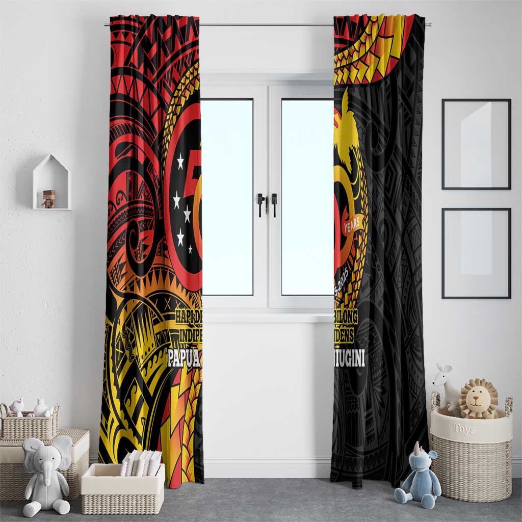 Papua New Guinea Tribal Tattoo Window Curtain 50th Independence Anniversary LT9 - Polynesian Pride