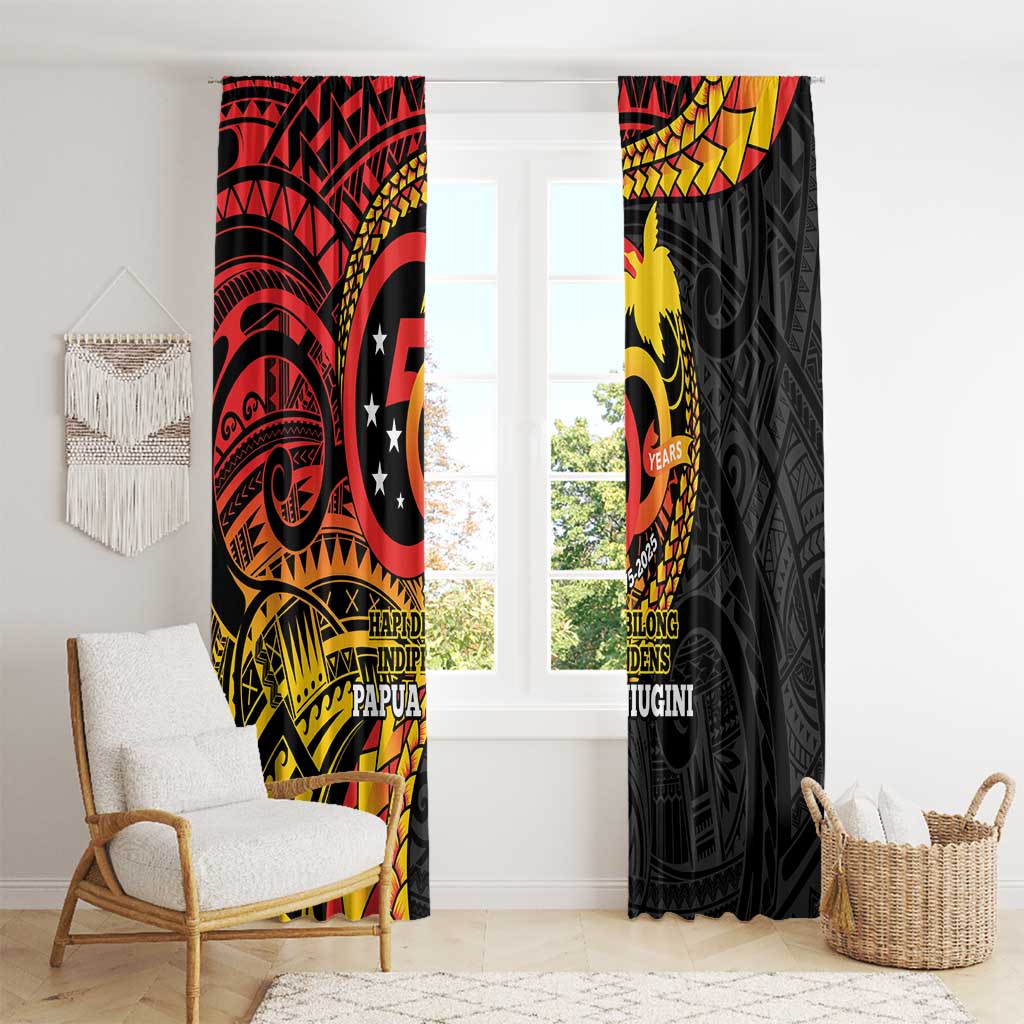 Papua New Guinea Tribal Tattoo Window Curtain 50th Independence Anniversary LT9 - Polynesian Pride