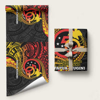 Papua New Guinea Tribal Tattoo Wrapping Paper 50th Independence Anniversary LT9 58" × 23" Black - Polynesian Pride