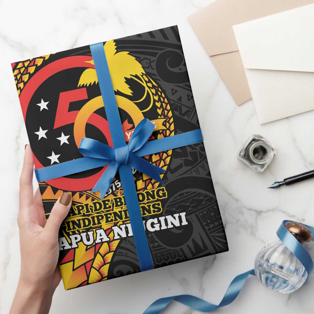 Papua New Guinea Tribal Tattoo Wrapping Paper 50th Independence Anniversary LT9 - Polynesian Pride
