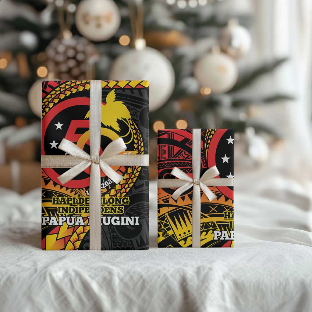Papua New Guinea Tribal Tattoo Wrapping Paper 50th Independence Anniversary LT9 - Polynesian Pride