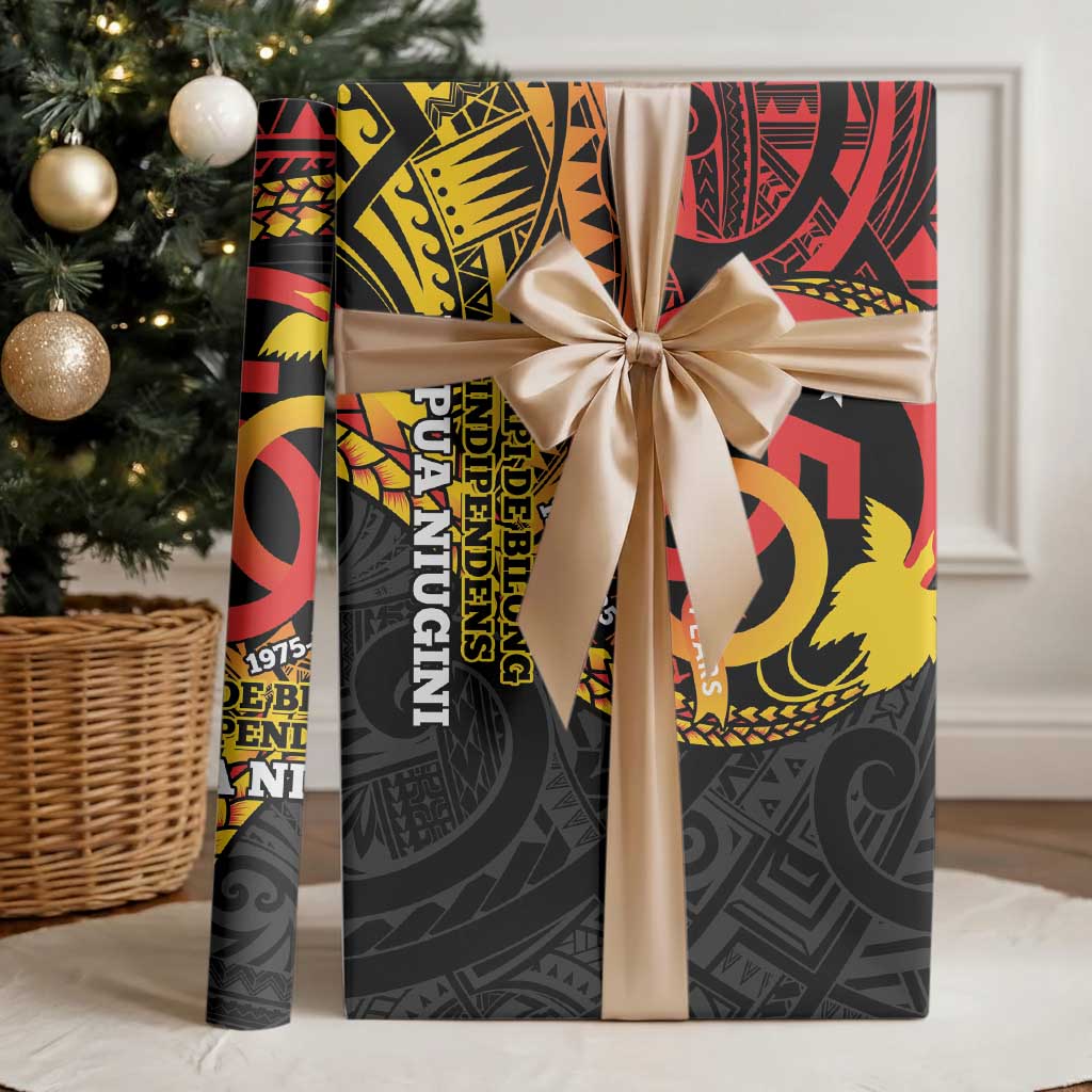 Papua New Guinea Tribal Tattoo Wrapping Paper 50th Independence Anniversary LT9 - Polynesian Pride