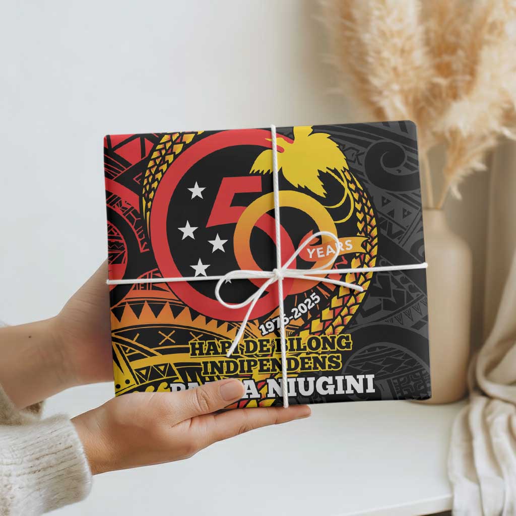 Papua New Guinea Tribal Tattoo Wrapping Paper 50th Independence Anniversary LT9 - Polynesian Pride