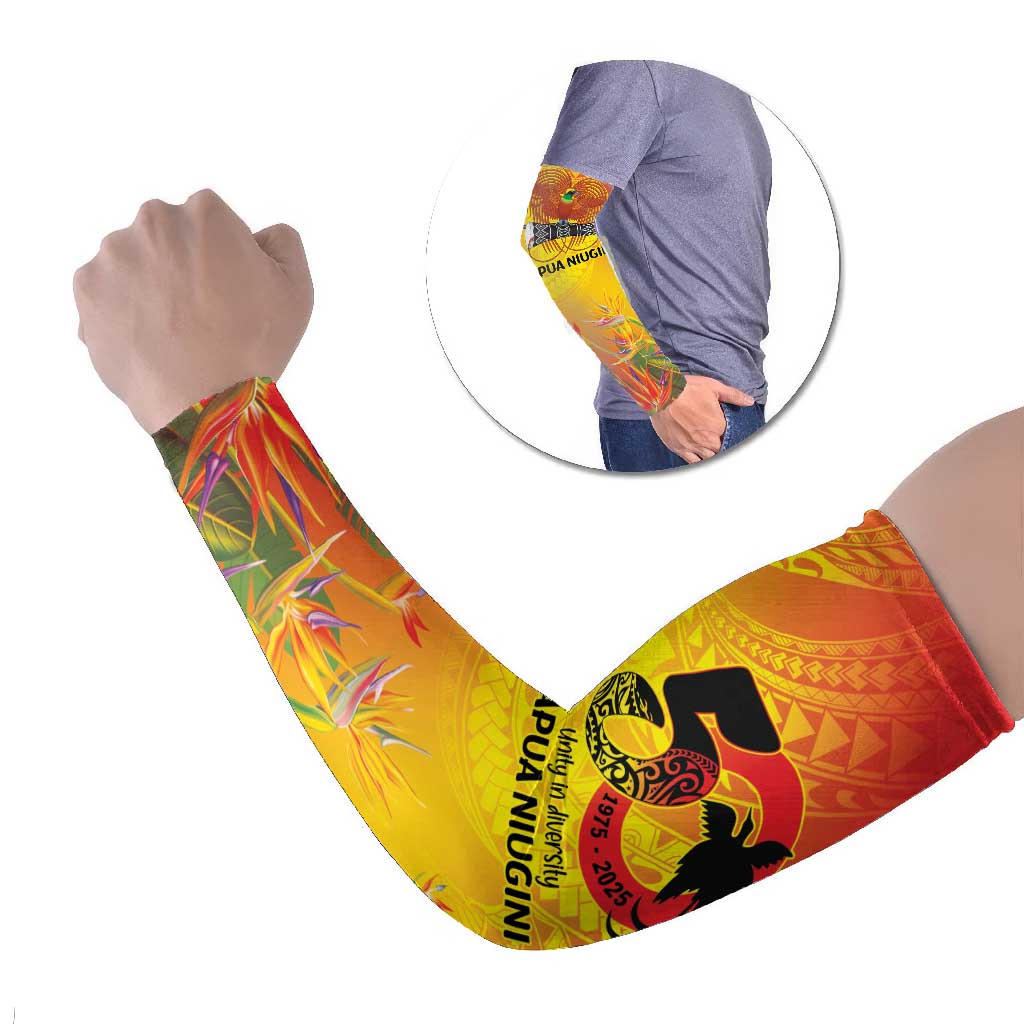 Papua New Guinea Unity in Diversity Arm Sleeves 50th Indipendens Papua Niugini LT9 Set of 2 Gold - Polynesian Pride