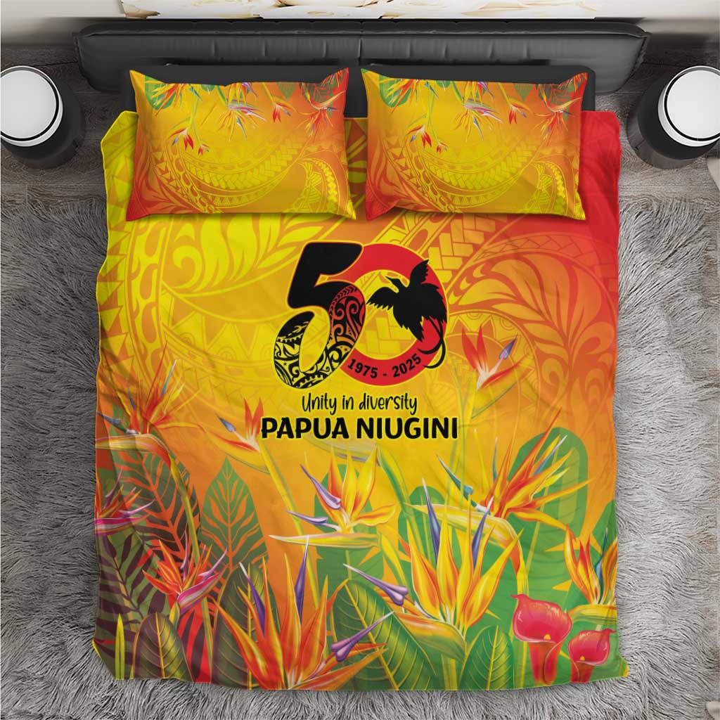 Papua New Guinea Unity in Diversity Bedding Set 50th Indipendens Papua Niugini LT9 Gold - Polynesian Pride