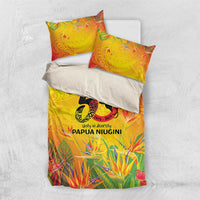 Papua New Guinea Unity in Diversity Bedding Set 50th Indipendens Papua Niugini LT9 US Twin 172cm x 218cm Gold - Polynesian Pride