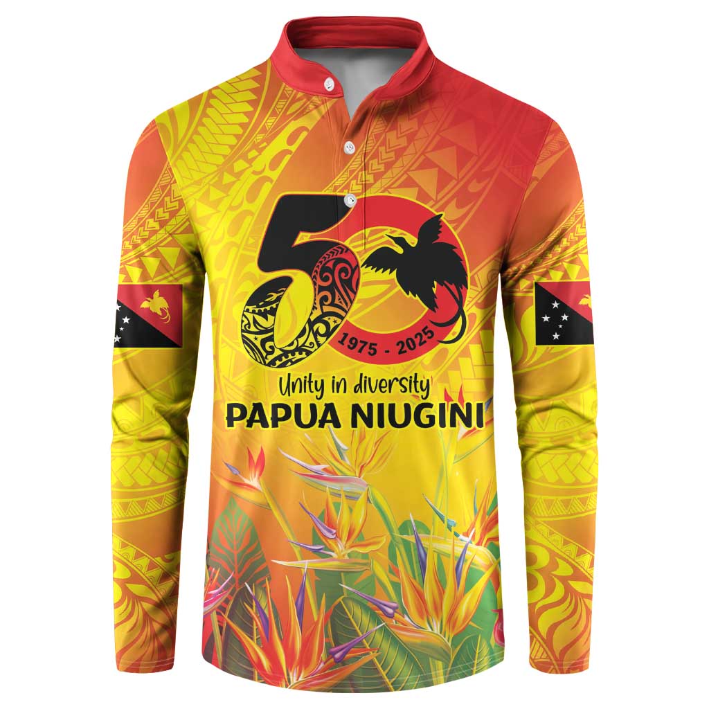Papua New Guinea Unity in Diversity Button Sweatshirt 50th Indipendens Papua Niugini LT9 Gold - Polynesian Pride