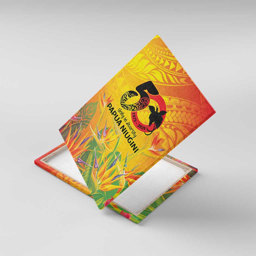 Papua New Guinea Unity in Diversity Canvas Wall Art 50th Indipendens Papua Niugini LT9 With Frame Gold - Polynesian Pride